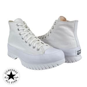 CONVERSE Men 9 | Women 11 White Chuck Taylor‎ All Star Lugged 2.0 High Top Shoes